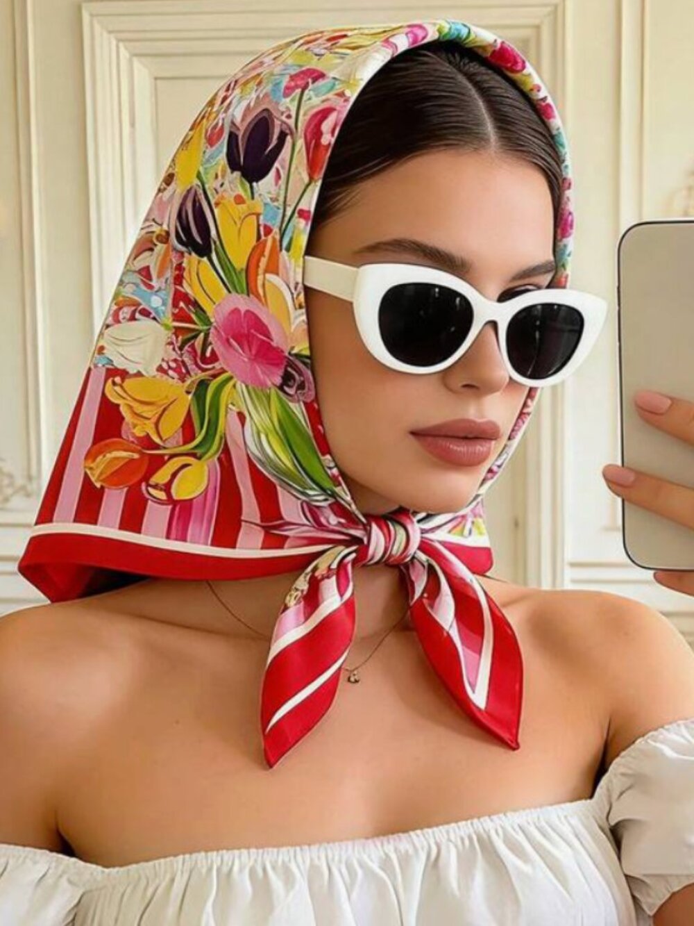 Summery Silk Scarf - Super Chic - Picture 8 of 8